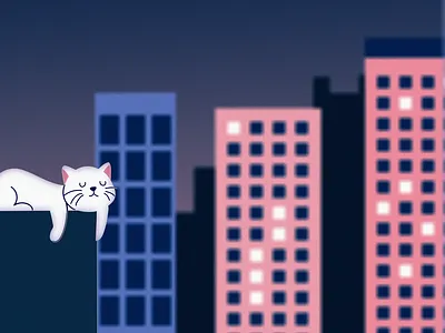 Sleepy cat adventures after aftereffects animation 2d