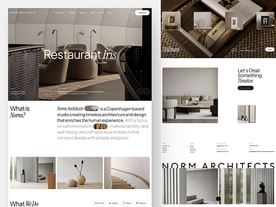 Norm Architect’s Website Redesign architecture branding clean design graphic design interior landing page layout minimal rebranding redesign restaurant ui ui design uiux ux design web design website