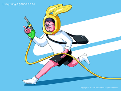 Go ahead character festival graphic design illustration poster rabbit web