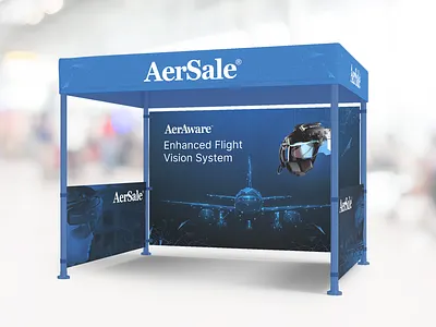 Exhibition Stall Design for Flight Vision System Company aerospace design banner design exhibition design print ready design stall design tradeshow design vision system