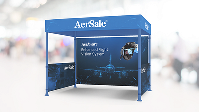 Exhibition Stall Design for Flight Vision System Company aerospace design banner design exhibition design print ready design stall design tradeshow design vision system