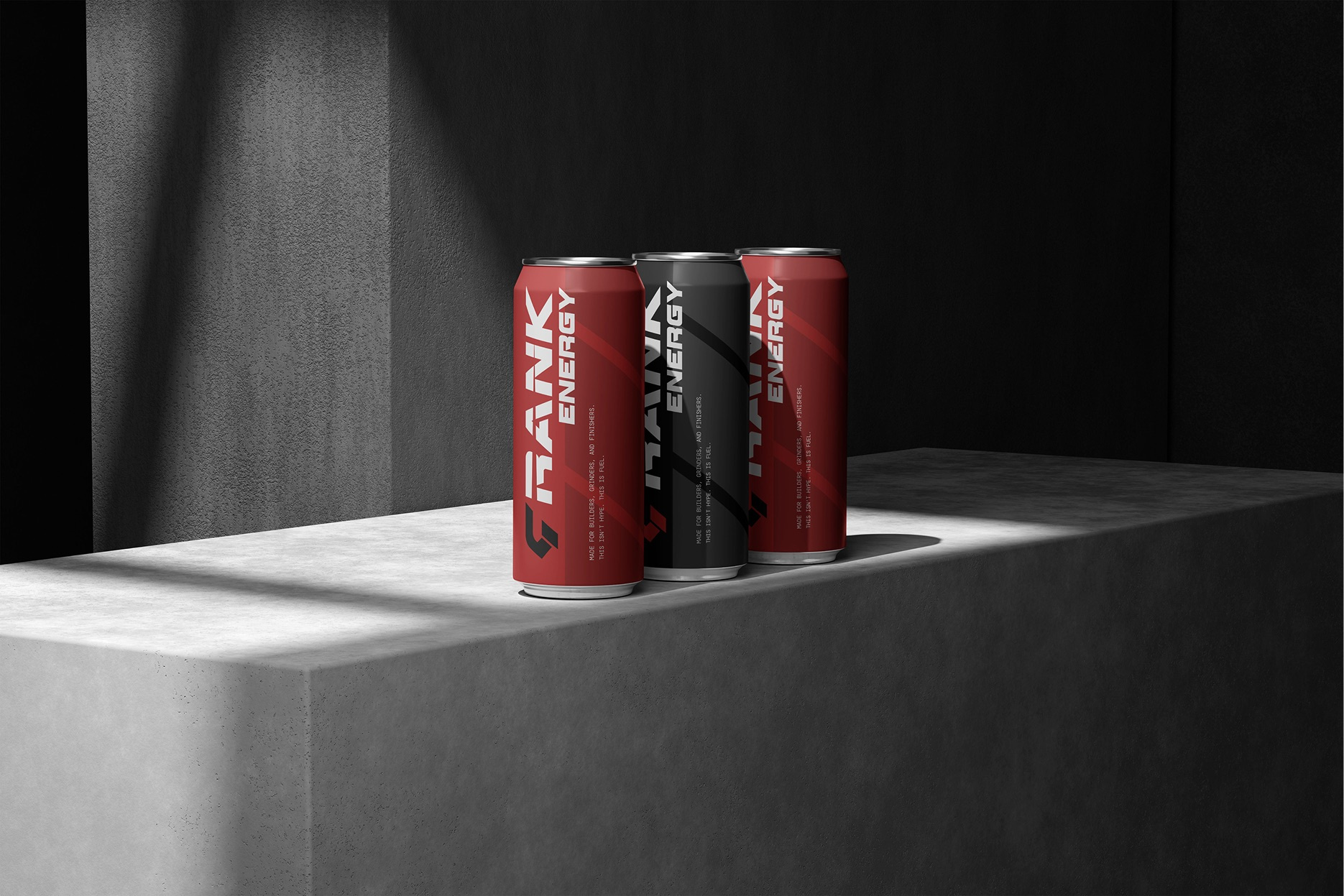 CRANK - Energy Drinks Brand Implementation and Collateral Design ads bold brand collateral branding color energy drinks graphic design marketing mockup modern packaging print product design sport sport drink sport logo sport packaging template typography visual identity