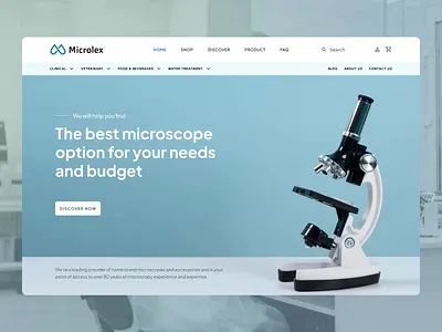 Microlex - Microscope Ecommerce Landing Page - Animation animation buying clean design e commerce healthcare interaction laboratory landingpage marketplace medical product shop ui uiux ux web design website