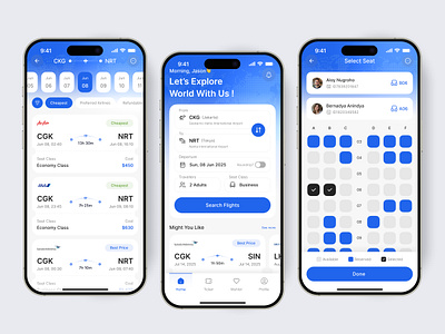 Flight Booking Mobile App air plane airline app booking design flight holiday planner reservation ticket travel app trip ui ux vacation