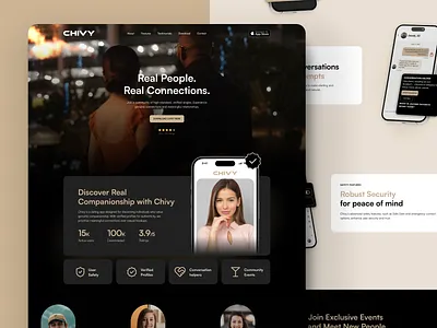Chivy Dating App branding dating app figma framer graphic design mobile application photoshop web design website