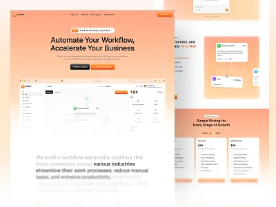 Looply - Workflow Automation Landing Page animation automation automation workflow client management company profile contact detail custom report customer devtool email management integration management product saas saas sales space management task management web design workflow workflow builder