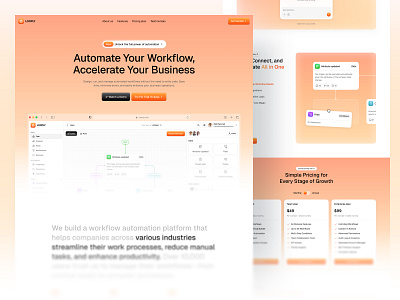 Looply - Workflow Automation Landing Page animation automation automation workflow client management company profile contact detail custom report customer devtool email management integration management product saas saas sales space management task management web design workflow workflow builder
