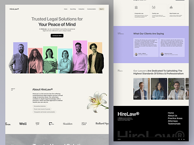 HireLaw - Law Firm Landing Page clean clean website company company profile company profile website law law firm law firm landing page law firm website minimalist minimalist website ui ui design uiux uiux design ux web web design website website design