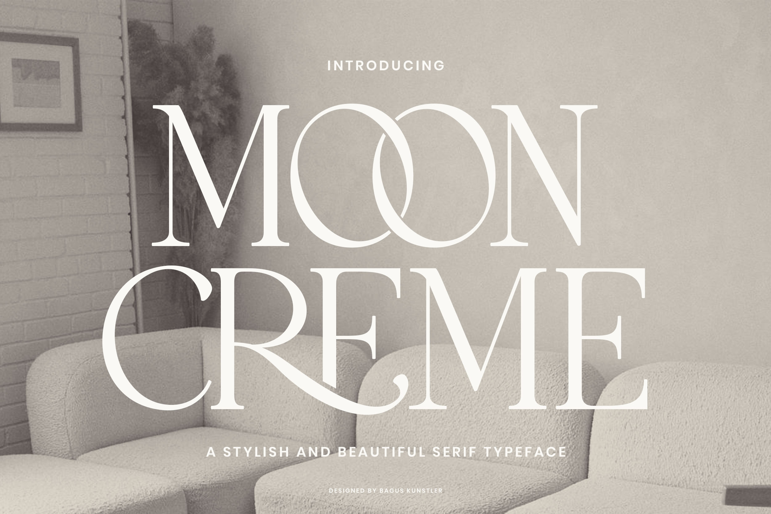 MOON CREME branding card creative typography dashboard e commerce editorial elegant elegant font graphic design landing page logo modern serif poster design premium font serif font typeface design typography design vintage style