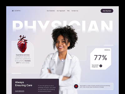 Healthcare / Medical / Health Tech clean ui design inpiration doctor website figmaa health tech healthcare medical care minimul design modern app physician landingpage uiux design user friendly web design