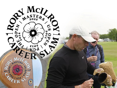 Rory McIlroy Golf Logo Design - Career Grand Slam careerslam classicgolfdesign customengraving customgolfclub dpworldtour evolvered golf golfbranding golfclub golfclubdesign golfcollectors golfdesign golfequipment golfgear golflogo joepowellgolf logodesign persimmongolf rorymcilroy woodgolfclub