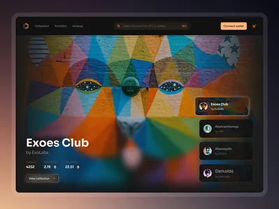 Dript - NFT Marketplace (Hero) clean design dark mode landing page minimalist design nft web design web3 web3 design