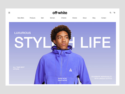 Off-white- Fashion E-commerce Homepage Animation add to cart app design app design inspiration app interfaces commerce template e commerce e commerce app ios ios app iphone mobile app mobile ui modern app online shopping product app product detail shopping app ui designer ui ux wavespace
