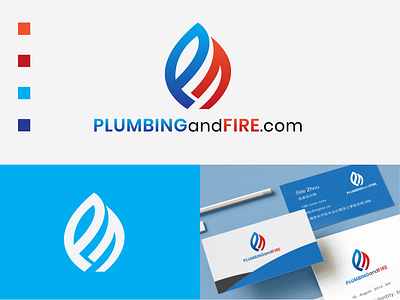 Plumbing and Fire brand design branding logo