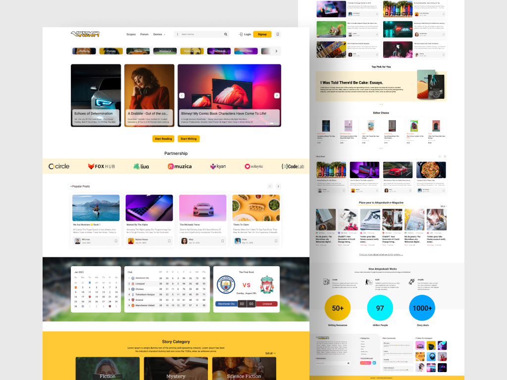 Example of E Magazine Website UI Design