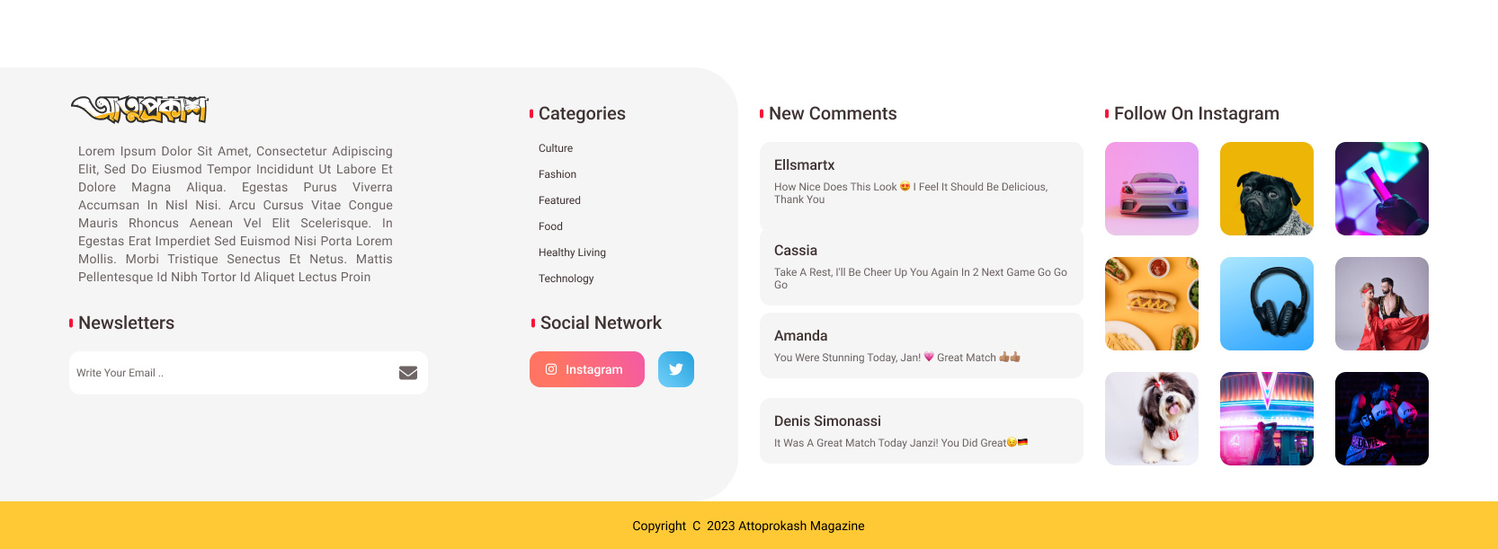 Example of E Magazine Website UI Design