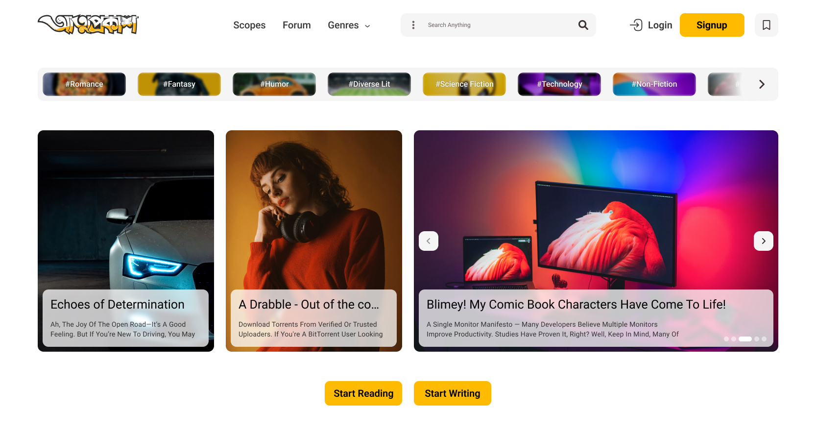 Example of E Magazine Website UI Design