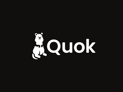 Quiok logo animal brand branding character design elegant graphic design logo logo design logo designer logodesign logodesigner logotype mascot minimalism minimalistic modern negative space quokka