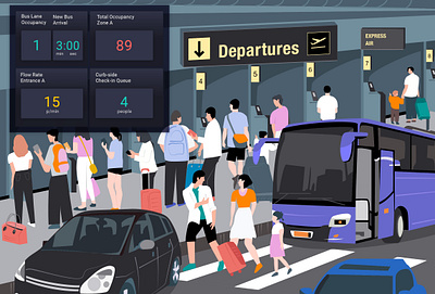 Digital Illustration for AI Data Intelligence Company adobeillustrator airports b2b data dataintelligence digital illustration graphic design illustration