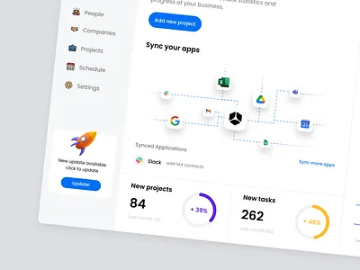 UX/UI dashboard design of the CRM platform analytic crm crm system dashboard outcrowd platform statistic sync ui ux uxui web web platform