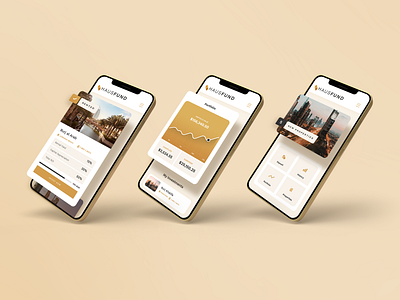 Real-Estate Investment Mobile UI Illustration 3d design banking creative design finance gold illustration investment iphone mobile ui mockup real estate ui ui design