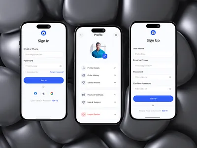 Minimal UI - Seamless Sign In & Profile – Mobile App Concept app branding delivery service e commerce graphic design login page logo mobile app design online shopping product design signin ui singup ui ui ux