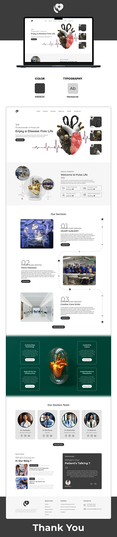 Heart Hospital Website UI 3d animation branding graphic design logo motion graphics ui