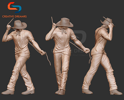 3D Character Design of Cowboy 3d 3d modeing 3d rendering 3dcharacter animation cowboy cowboycharacter visualization