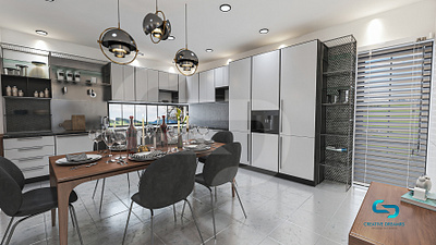 3D Architectural Interior Design of a Kitchen 3d 3d modeing 3d rendering 3darchitecture animation homedesign interiordesign visualization
