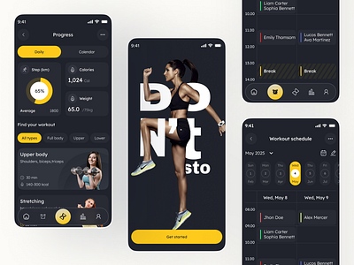 Fitness App Design Concept app app design app ui design fitness fitness app health ios iphone mobile mobile app mobile app design mobile app ui mvp react native ui ui design user interface ux ux design
