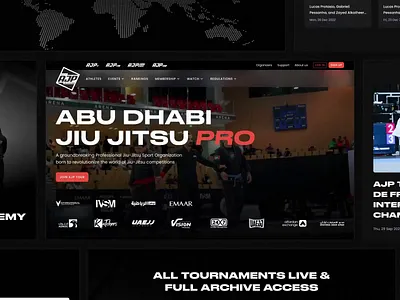 Website Design for AJP: Jiu-Jitsu Tournament Platform athlete dashboard competition analytics event results jiu jitsu platform website ranking system tournament tournament competition tournament event tournament management tournament platform tournament platform design