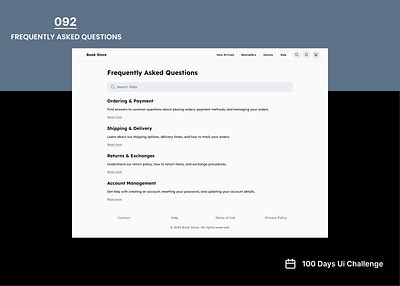 DailyUIchallenge Day 092/100 Prompt: FAQ's ui