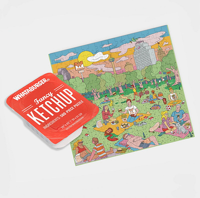 Playful Pieces X Samantha Silverman food fun games jigsaw ketchup people puzzle