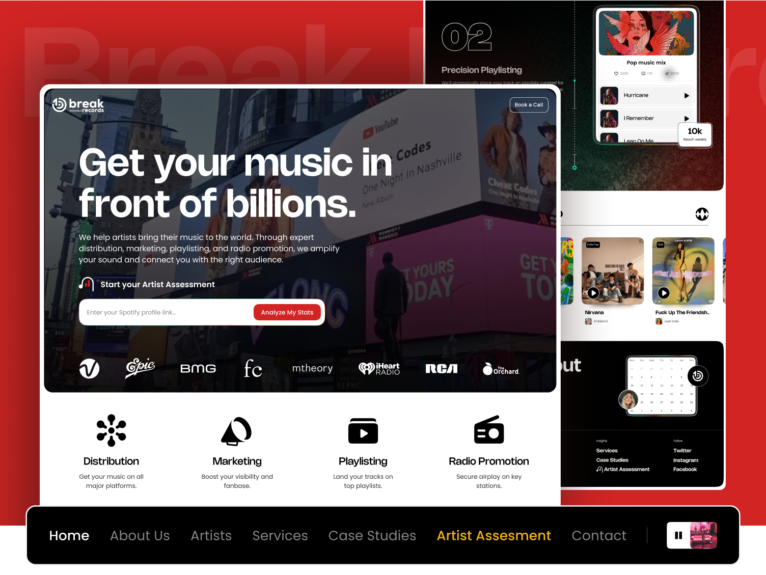 BreakRecords built by illuminz artists website beautiful websites best designs best of dribbble breakrecords breakrecordsbuiltbyilluminz brilliant website designs dribbble discovery extraordinary designs illuminz music website music website design musicians website designs