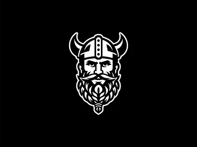 Viking Warrior Logo barber beard branding design face gaming helmet identity illustration logo man manly mark norse portrait sports symbol vector viking warrior