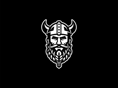 Viking Warrior Logo barber beard branding design face gaming helmet identity illustration logo man manly mark norse portrait sports symbol vector viking warrior