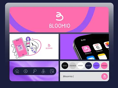 Bloomio Brand Identity 3d advertising design animation app design branding color palette design graphic design icon kit icon pack design icongraphy illustration logo logo design motion motion graphic motion graphics typography ui ui motion