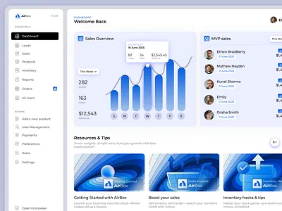Airbox - Product, sales & Leads Management Dashboard branding dashboard design products sales ui uiux userexperience userinterface ux