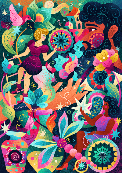 Patient Advocacy & Prevention abstract butterfly conceptual corporate design diversity eye flowers geometric healthcare illustration medical nature patient plants prevention research science vector woman