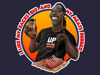 Rub My Meats Mascot Caricature caricature digital art digital illustration food illustration mascot photoshop portrait rub my meats