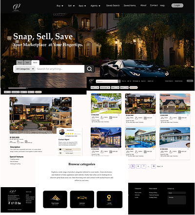 Opulex-Marketplace for properties landing pages layout design logo lweb design ui web app
