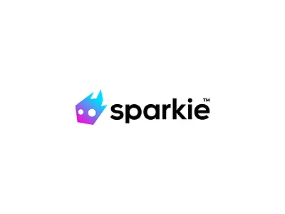 Sparkie brand comet flame flames flat logo head logo logo design