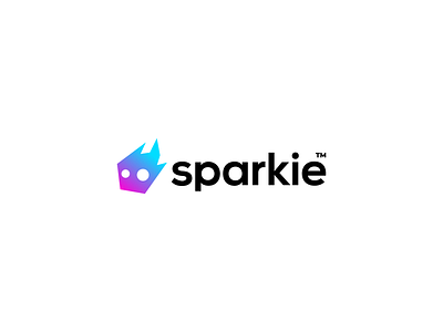 Sparkie brand comet flame flames flat logo head logo logo design