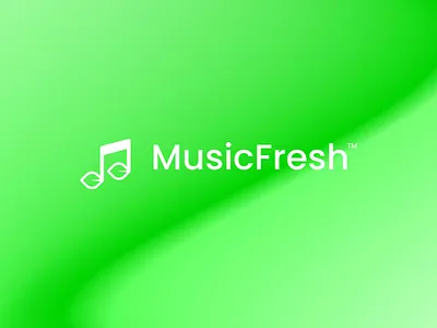 Music Fresh Logo branding chord creative design fresh graphic design green harmony leaf logo logo design melody music musical natural nature organic rhythm sound symphony