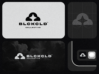 Blackcld Collective - Logo Design black brand branding business logo clouds could flat grain logo logo design logos star tech