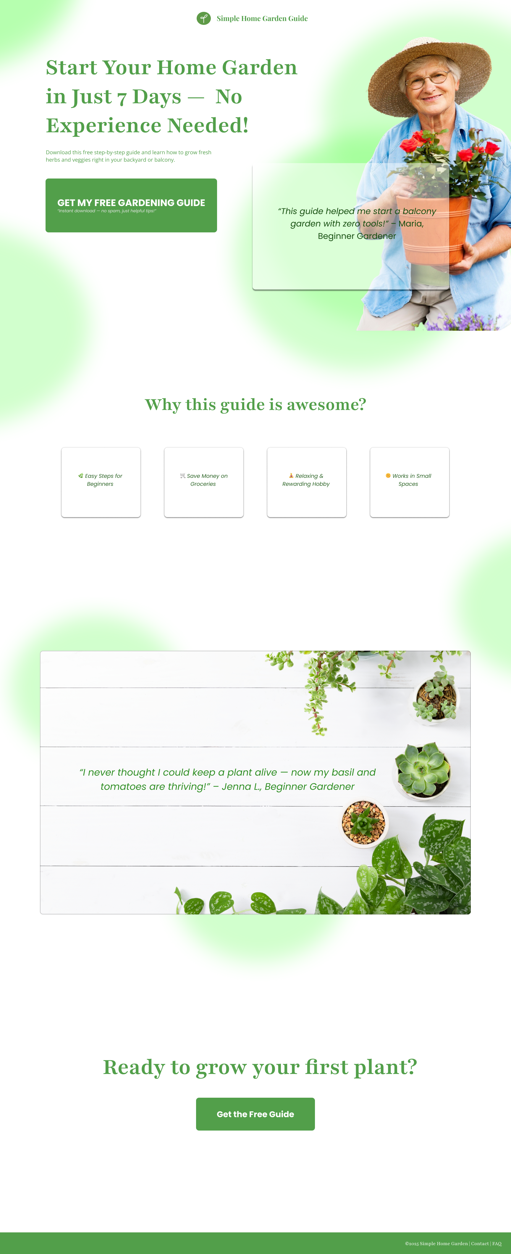Example of Simple Funnel Design for Gardening Guide