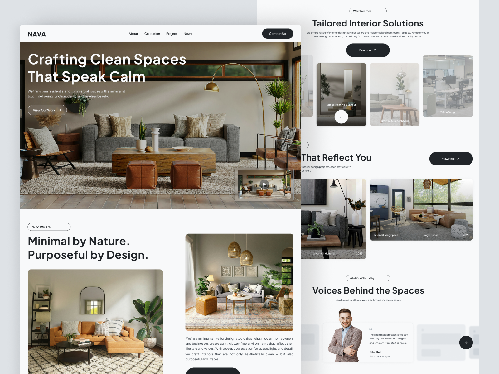 Interior Design Studio Website brutalism clean dailyui design figma interior design interior studio landing page minimalist simple ui ux web design website