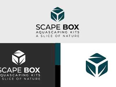 LEAF AND BOX MINIMAL AND MODERN LOGO DESIGN SCAPE BOX 3d box branding design graphic design illustration leaf logo logodesigner logomaker minimal modern motion graphics scape typography ui ux vector