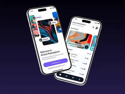 🎨 Artisan Marketplace – Mobile App UI app art branding craft design gallery illustration marketplace mobile mobile app product design ui uidesign ux uxdesign