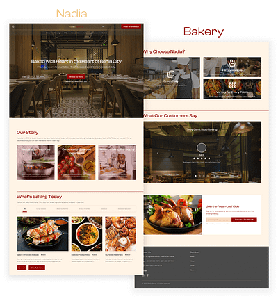 Nadia Bakery - website design figma figma design landing page ui ui design uiux user interface ux design web design website website design